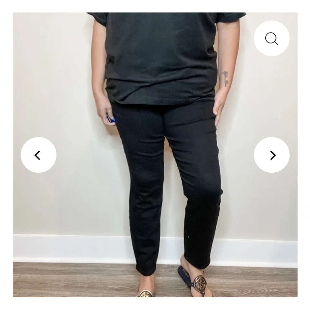Judy Blue Black Beauty Slim Fit Jeans - Size 14W - Released Hem Rolled - Black
